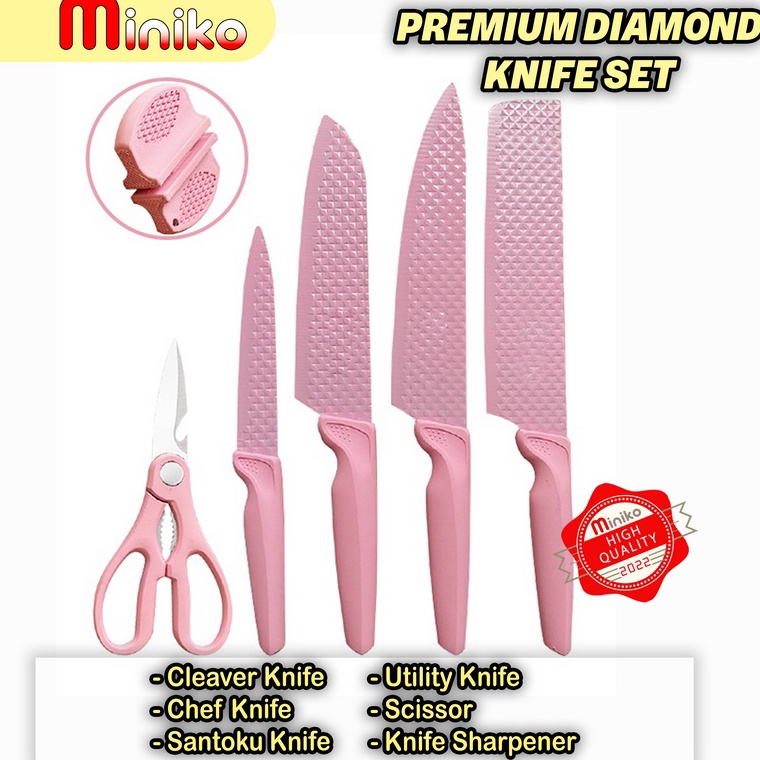 TERBAIK Pisau Dapur Set Diamond Knives set 6 in 1 Pisau dapur