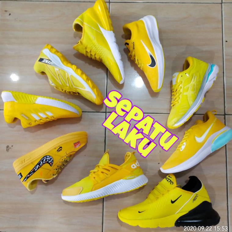 TERMURAH SEPATU OLAHRAGA WANITA SEPATU SPORT CEWEK SEPATU SENAM AEROBIK WARNA KUNING SEPATU RUNNING