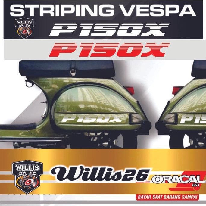 *$*$*$*$] STICKER STIKER CUTTING VESPA 2 TAK UNIVERSAL PX PS P150X