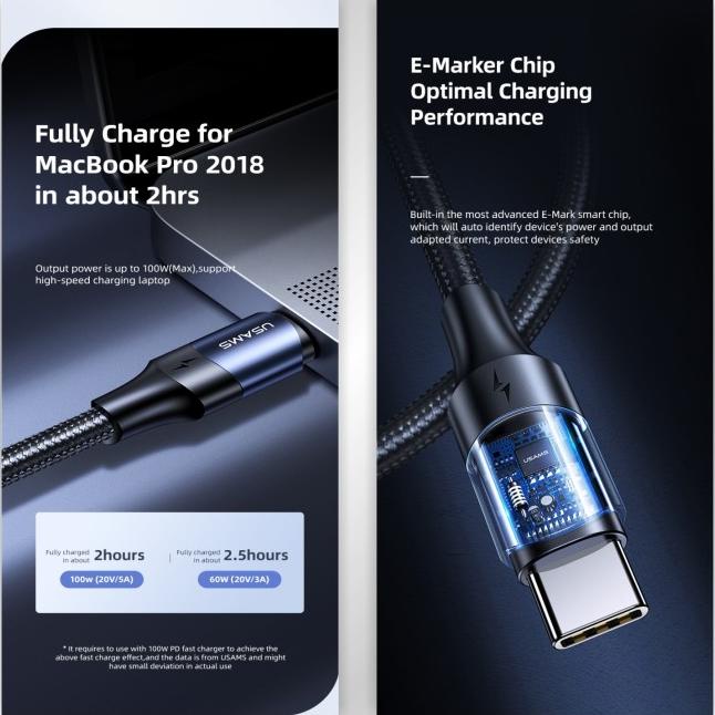 Usams U71 Kabel Data Fast Charging Type C To Type C Pd 100W