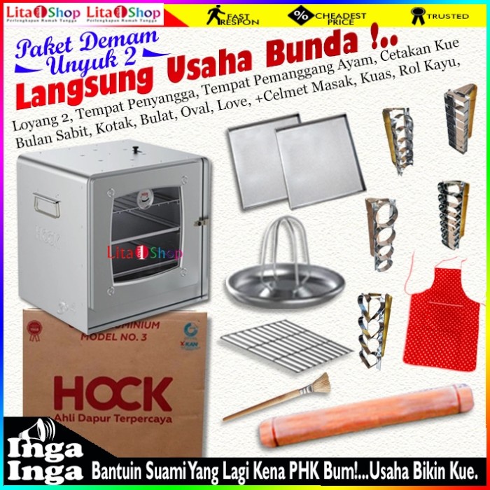 Oven Hock Alumunium No. 3 Putaran Hawa Oven Kompor Gas 1 Paket