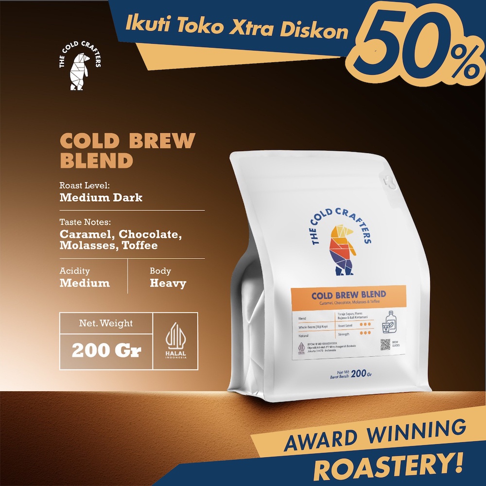 

The Cold Crafters Signature Cold Brew Blend Roasted Coffee Beans 100gr/200gr/1kg