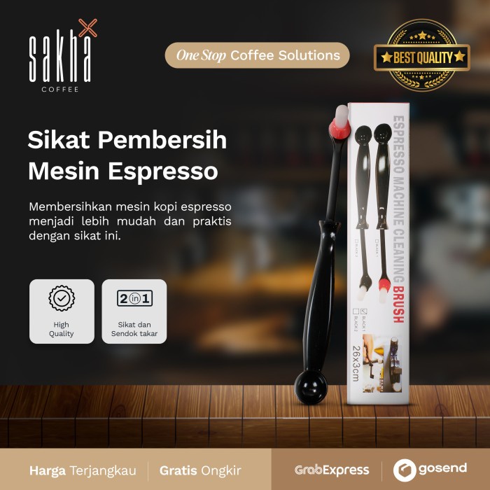 

Brush Sikat Pembersih Mesin Kopi Espresso Cleaning Kit Sendok 2in1