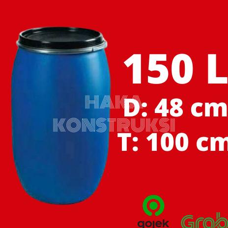 Tong / Drum Air / Drum Tempat Sampah Plastik 150 Liter L - Biru