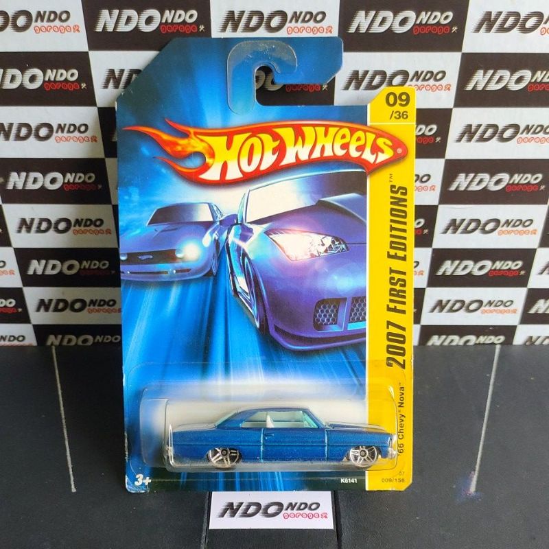 Hot Wheels '66 Chevy Nova Blue - 2007 First Editions