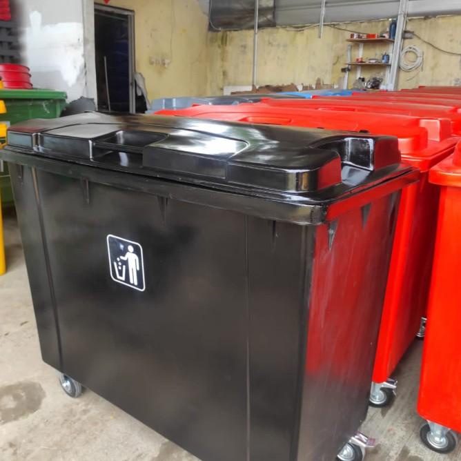 Bak Sampah / Tempat Sampah Fiber Besar + Roda Ukuran 660 Liter Varian