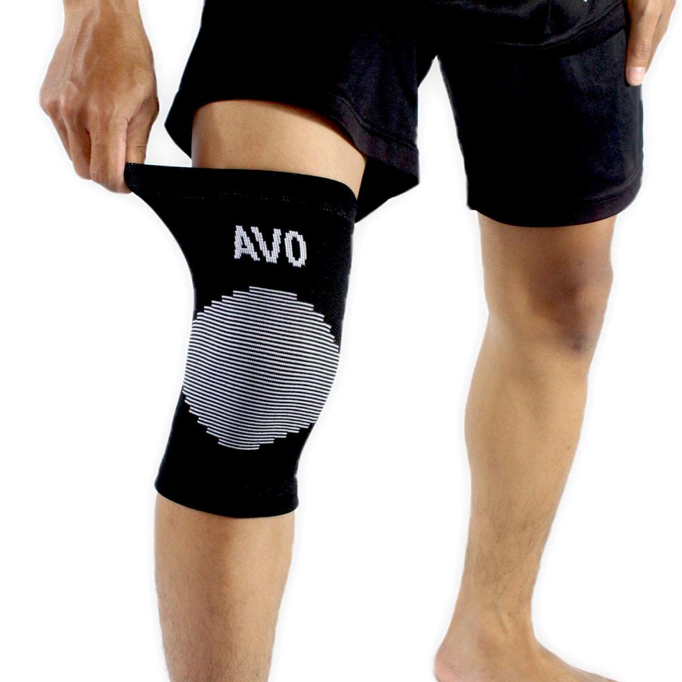 Murah Knee Support Pendek Brace Short Elastic Pelindung Lutut Avo Deker Olahraga Badminton Futsal Se