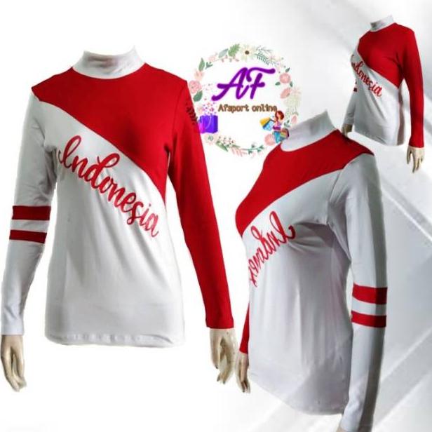 Terlaris Baju Senam Bisa Cod Merah Putih Indonesia Nyp
