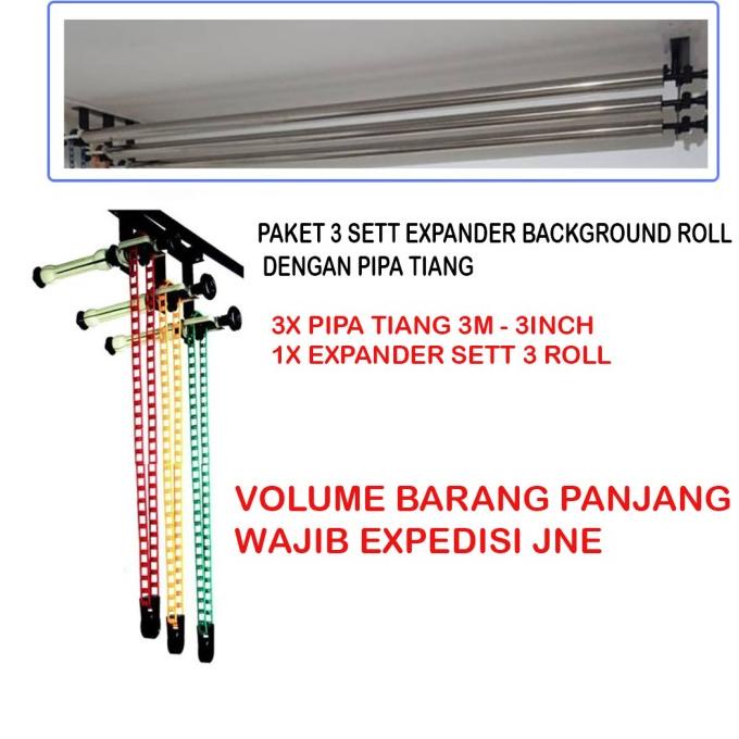 BARU  PAKET Expander Background 3 Set Komplit Dengan Bar Pipa Set backdrop