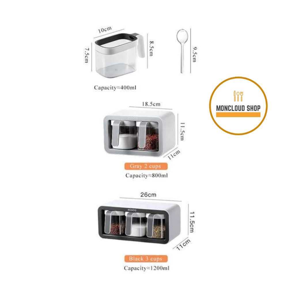 Tempat Bumbu Dapur Set Gantung Tempel Dinding Rak Bumbu Dapur Dinding Kotak Bumbu Dapur Set Sekat