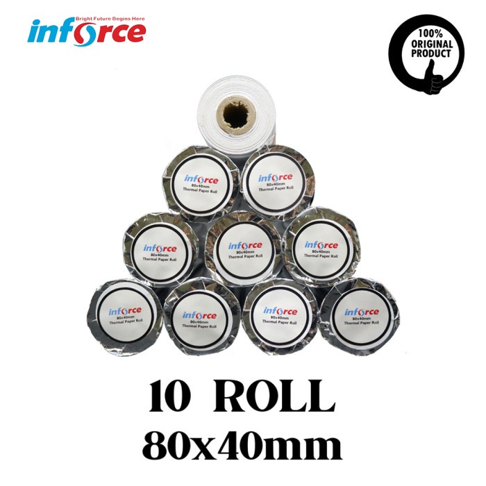 

Bestseller Kertas Thermal 80X40 Mm Inforce Paper Roll 10 Struk Nota Termal 80 40