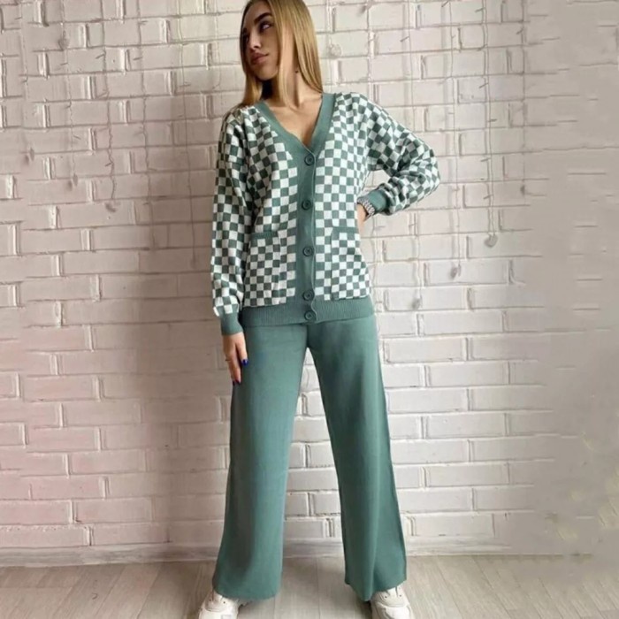 CHESS SETELAN CARDIGAN CELANA PANJANG KNIT RAJUT KARDIGAN SET OUTER