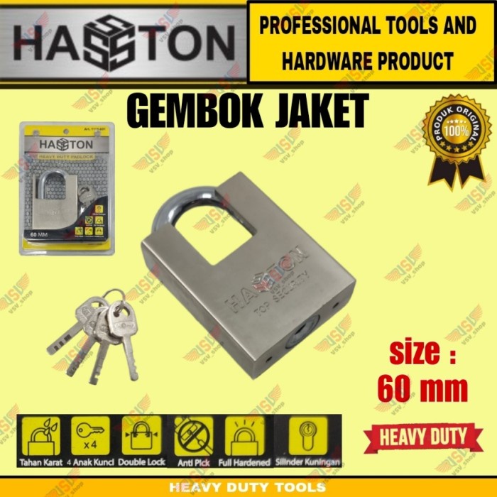 HASSTON PROHEX GEMBOK JAKET 60MM / GEMBOK RUMAH / GEMBOK PAGAR