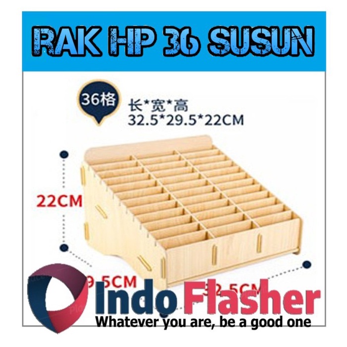 36 Slot Rak Kayu Serbaguna Rak Hp 12 24 36 48 60 Susun Slot Grid