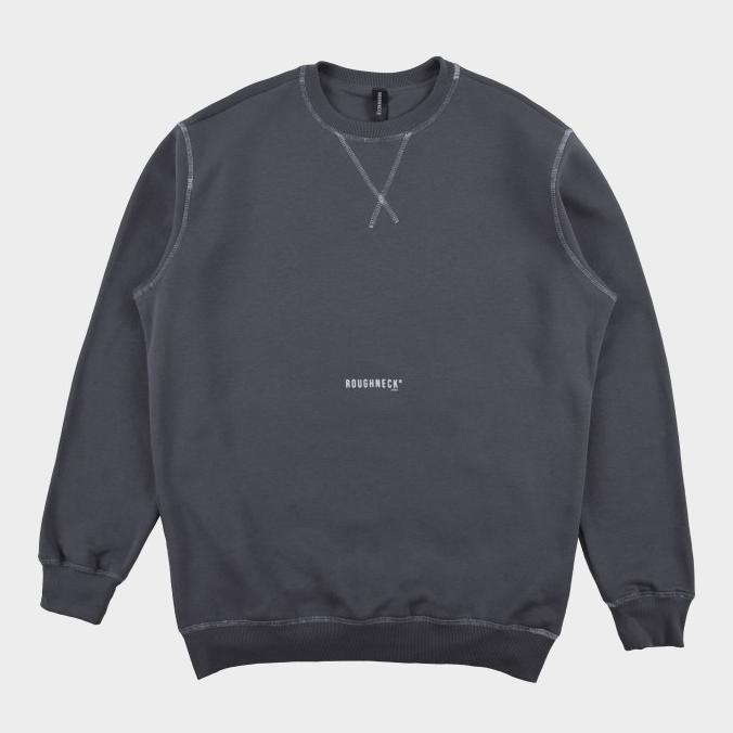Roughneck SS482 Grey Contrast Stitch Crewneck