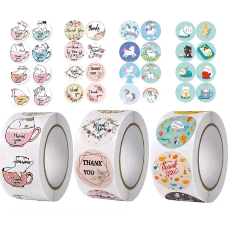 

Sticker thank you / stiker terima kasih / stiker label murah 1 roll isi -+500 pcs