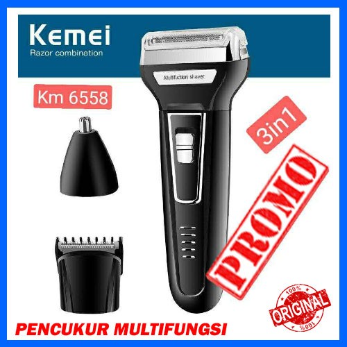 Alat Cukur Bulu Kemaluan Kemei Pria Wanita 3 In 1 Cukur Kumis ORIGINAL
