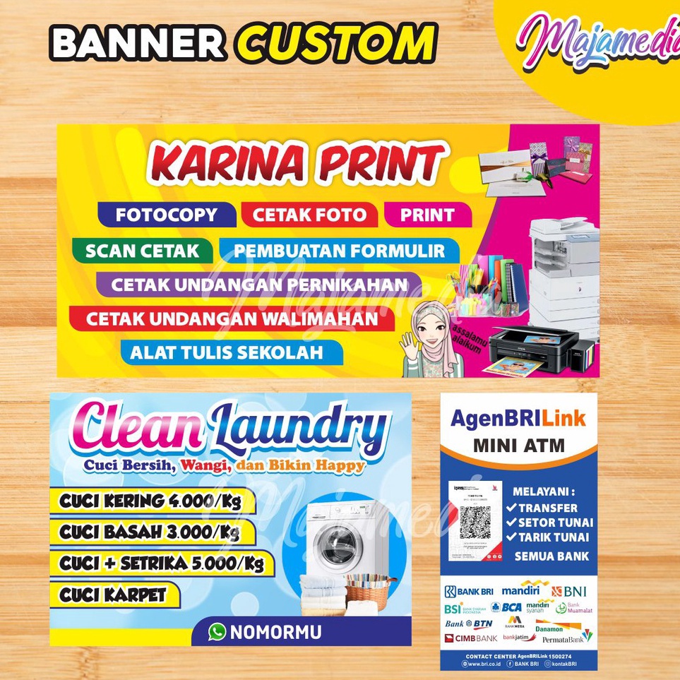 Langsung Checkout BANNER SPANDUK UKM TOKO RUMAH MAKAN PULSA ONLINE SHOP