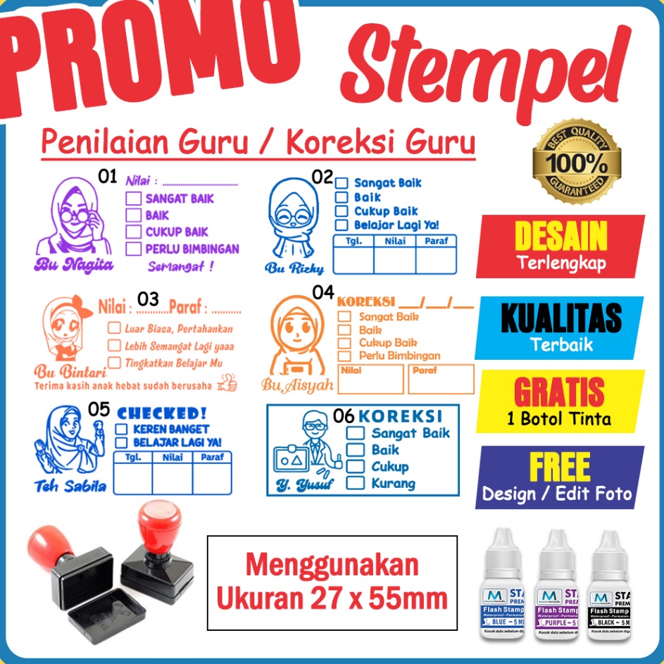 

WHWY0357 8.8 STEMPEL NILAI GURU REWARD MURAH / CETAK STEMPEL CHECKED PENILAIAN GURU TK SD PAUD ANAK / STEMPEL NILAI GURU CHECKED / STEMPEL GURU MURID