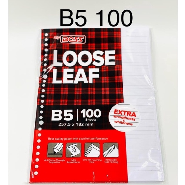 

3.3 Product HOT LOOSE LEAF BIG BOSS B5 100 / Isi Kertas File Binder Big Boss B5 100 Lembar