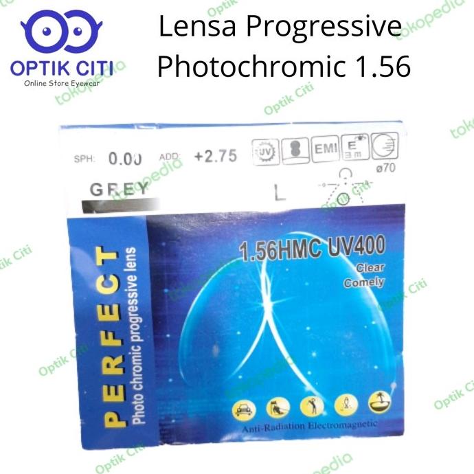 lensa kacamata progresif photochromic 1.56 grey lensa berubah warna