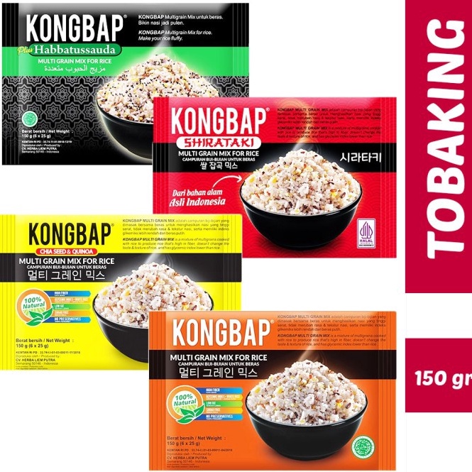 

ZFJR9882 Kongbap multi grain150 gr Chia seeds quinoa Shirataki Habbatussauda