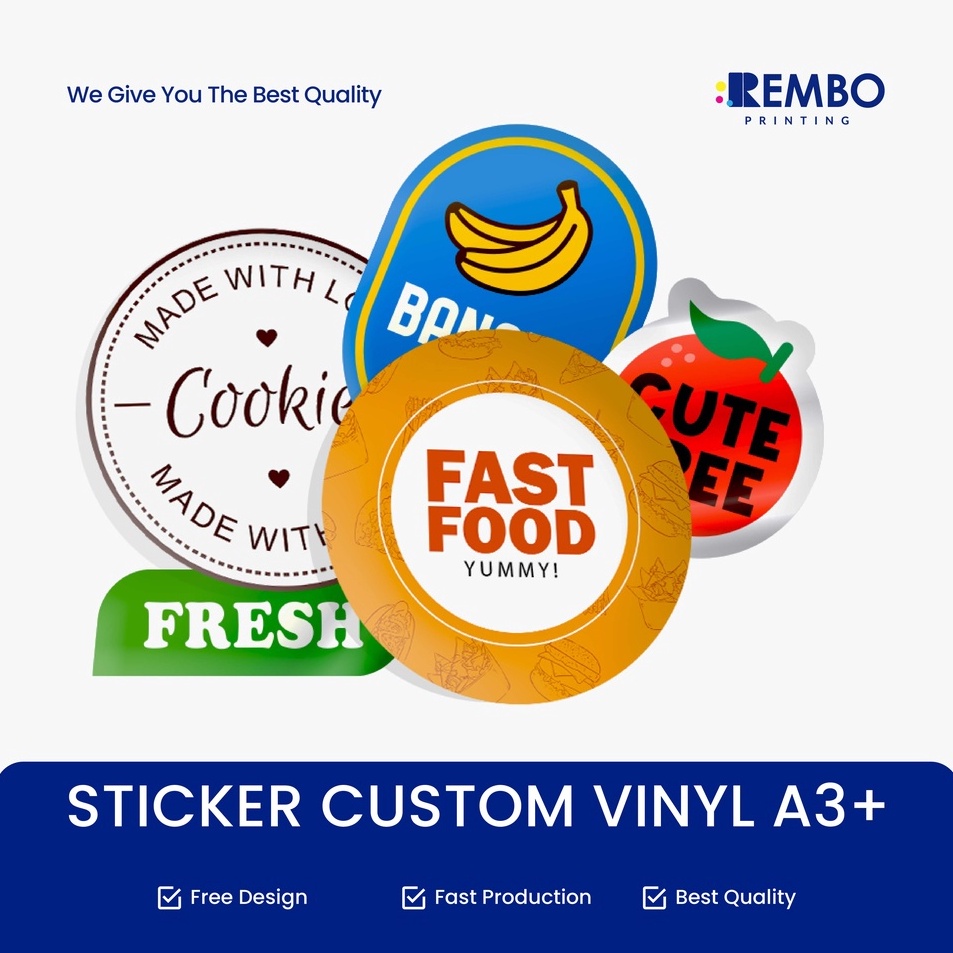 

VHZF8849 Cetak Stiker Custom *ANTI AIR* Sticker Segel Label Makanan Botol Minuman Kemasan Produk Vinyl A3+