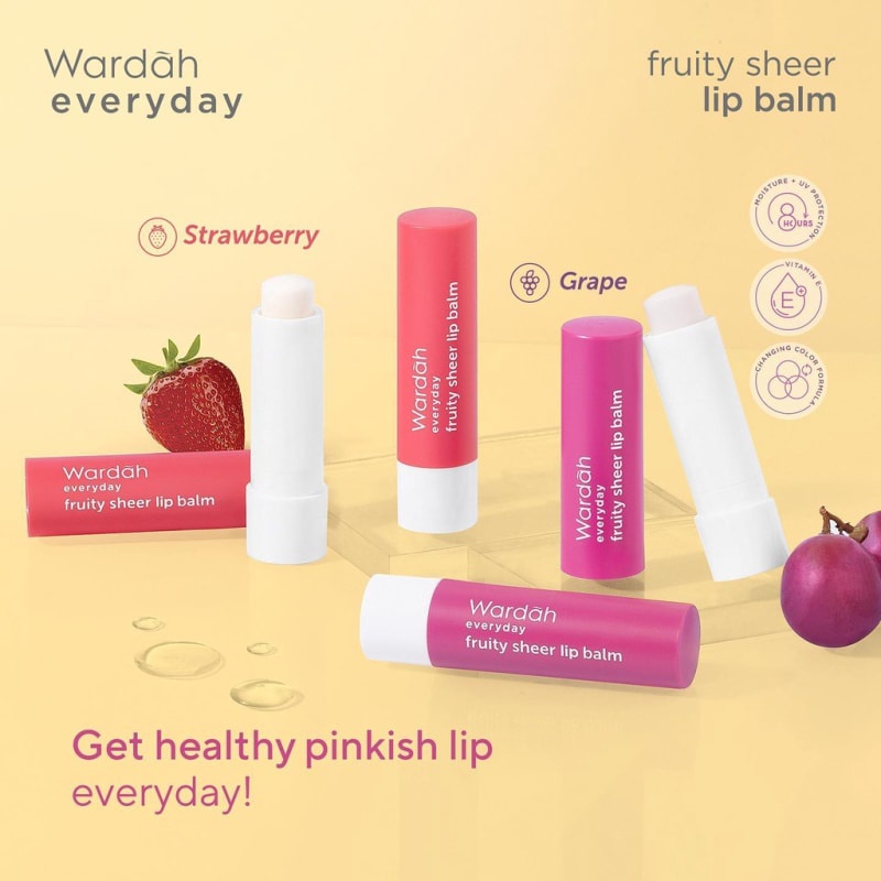✿ SK ✿ Wardah Everyday Fruity Sheer Lip Balm | Pelembab Bibir/VItamin Bibir/Lip Gloss/Lipbalm/Mask/C