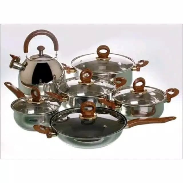 ✅KLH✅ Panci Set 12 Pcs / Cookware Set 12 Pcs Hc Gagang Gold LIMITED