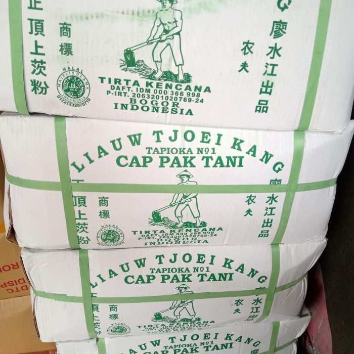 

Terlaris Tapioka Pak Tani Liauw Tjoei Kang 1 Dus 25 Kg