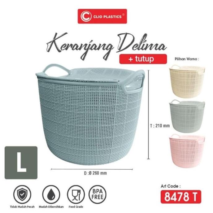 {{{{{{] KERANJANG DELIMA L + TUTUP CLIO 8478 T
