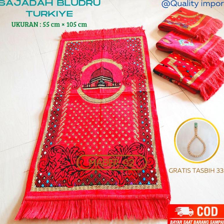 Big Sale Sejadah Bludru Turki 50105 / Sajadah Bludru Turkiye Tebal / Sajadah Turki Premium / Sajadah
