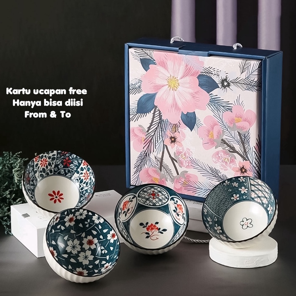 Viral.. AVELINE Mangkok Set Japanesse Style / Peralatan Makan Mangkuk Porselen / Gift Bowl Plate set