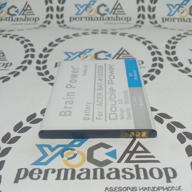 BATRE BATREI BATERAI BATTERY BATTERAY ACER LIQUID Z520 Z 520 BAT-A12 BAT A12 BATA12 BRAIN DOUBLE POW