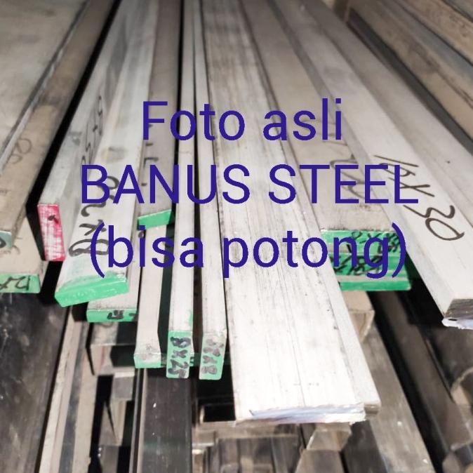 Strip stainless 304 tebal 8 mm x 25 mm x 1 meter plat strip stainless