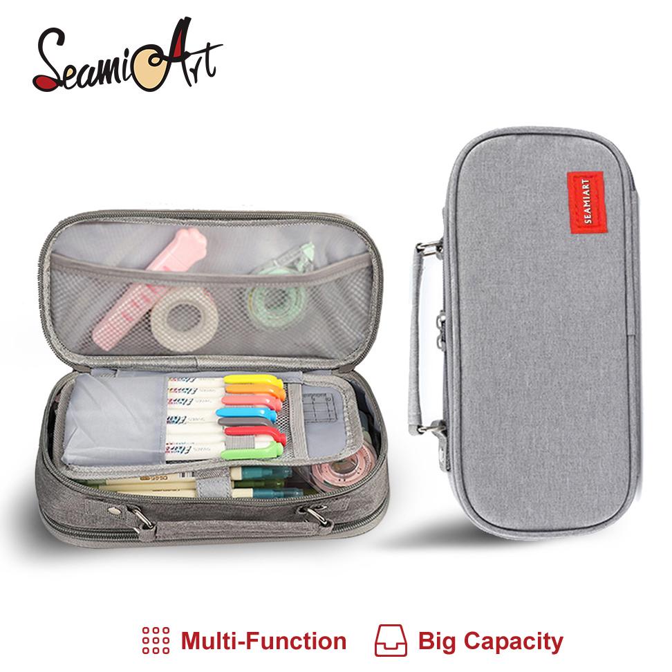 

Big Sale Seamiart Big Capacity Zipper Pencil Case Multifunction Double Layer Pen Bag Tas Pensil Kantong Pen Mvt84