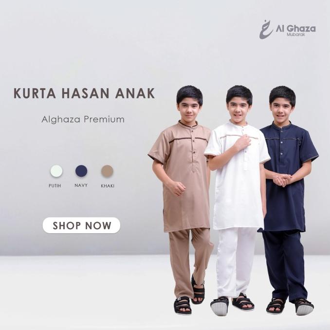 Kurta Pakistan Premium/Kurta Hasan Set Lengan Pendek/Baju Koko Anak