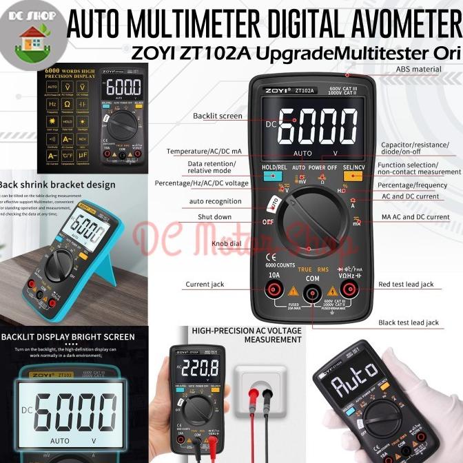 ZOYI ZT102A Upgrade Auto Multimeter Digital Avometer Multitester Ori