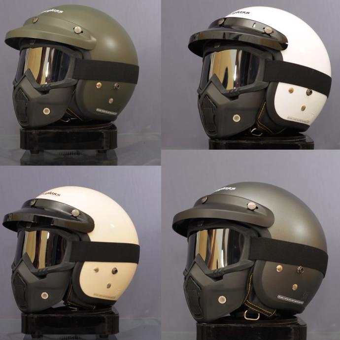 Helm Cargloss Retro Helm Half Face Original Cargloss Free Gogle Mask Lapakwendy