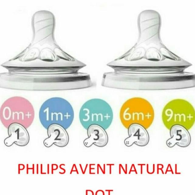 Avent Natural Teat Nipple Dot Avent Natural 9M+ Philips Avent Natural