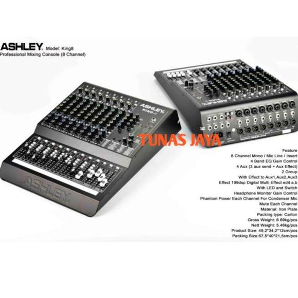 MIXER ASHLEY KING8 MIXER 8 CHANNEL ASHLEY KING8 ORIGINAL MIXER ASHLEY KING 8 MODEL TERBARU