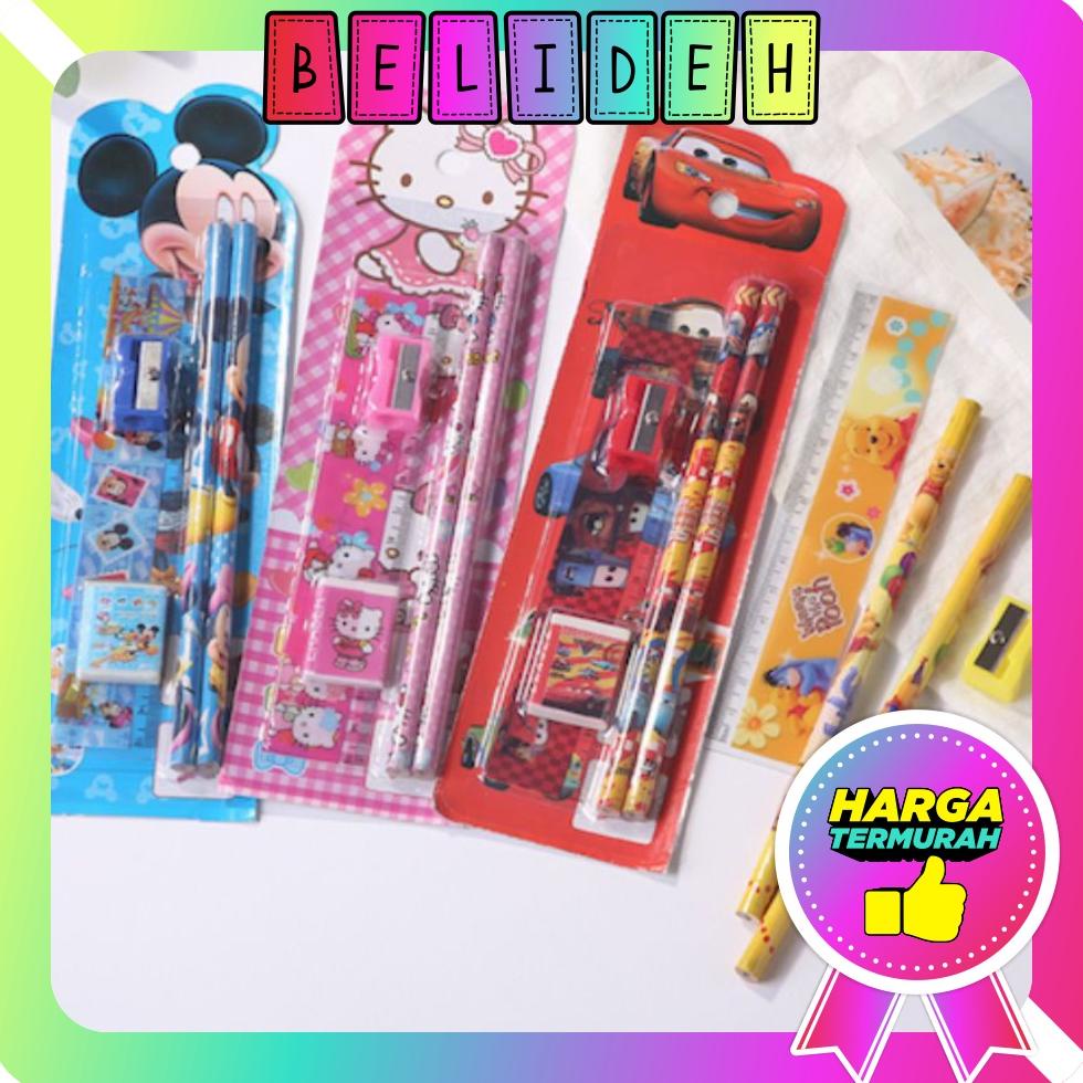

Limited Belideh Set Alat Tulis Sekolah 5 In 1 Karakter Lucu / Mini Stationery S004 Kkt