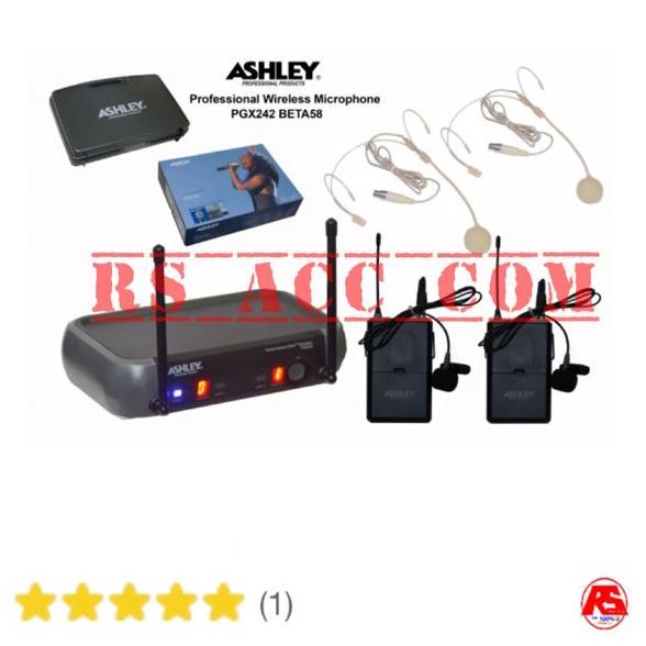 TERBARU Murah  Microphone Mic Wireless Ashley Pgx 242 Beta 58 (2 Jepit + 2 Headset)