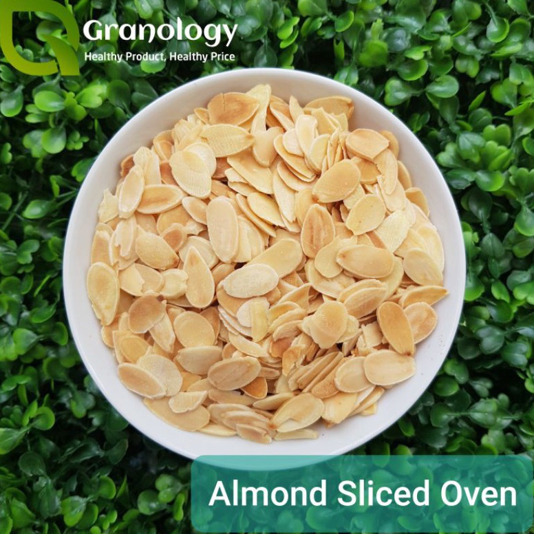 

3.3 HARGA GROSIR (Kemasan Vakum) Roasted Almond Slice / Kacang Almond Slice Oven (100 gram) by Granology