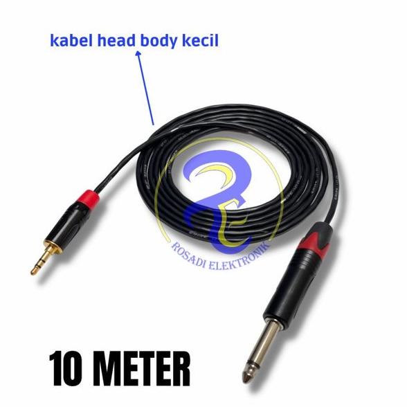 kabel jack akai mono to aux mini stereo kabel head kecil 10 meter