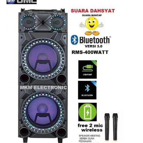 HARGA DISKON! GMC-899C Bluetooth Speaker Portable  Meeting 12Inch x 2- FREE MIC Wireless DAN FREE ON