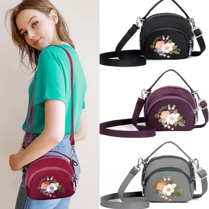 Tas Wanita Import Jinjing Selempang BOBO Mini BB1052 1052 Bordir Bunga