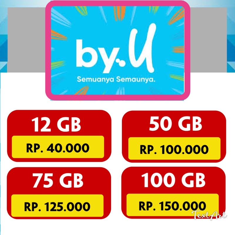 kuota By U telkomsel termurah || byu terlaris || by u 12gb 50gb 75gb 100gb || kuota by.u telkomsel t
