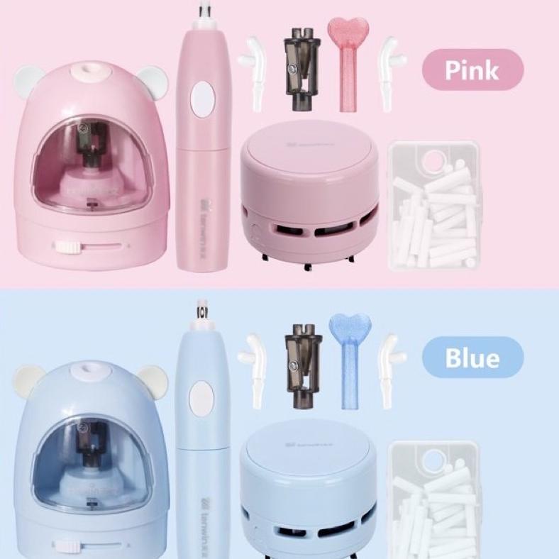 

tenwin electric stationery set alat tulis penghapus serutan elektrik sharpener eraser - kado anak