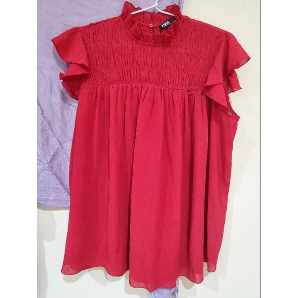 PRELOVED ZARA BLOUSE RED